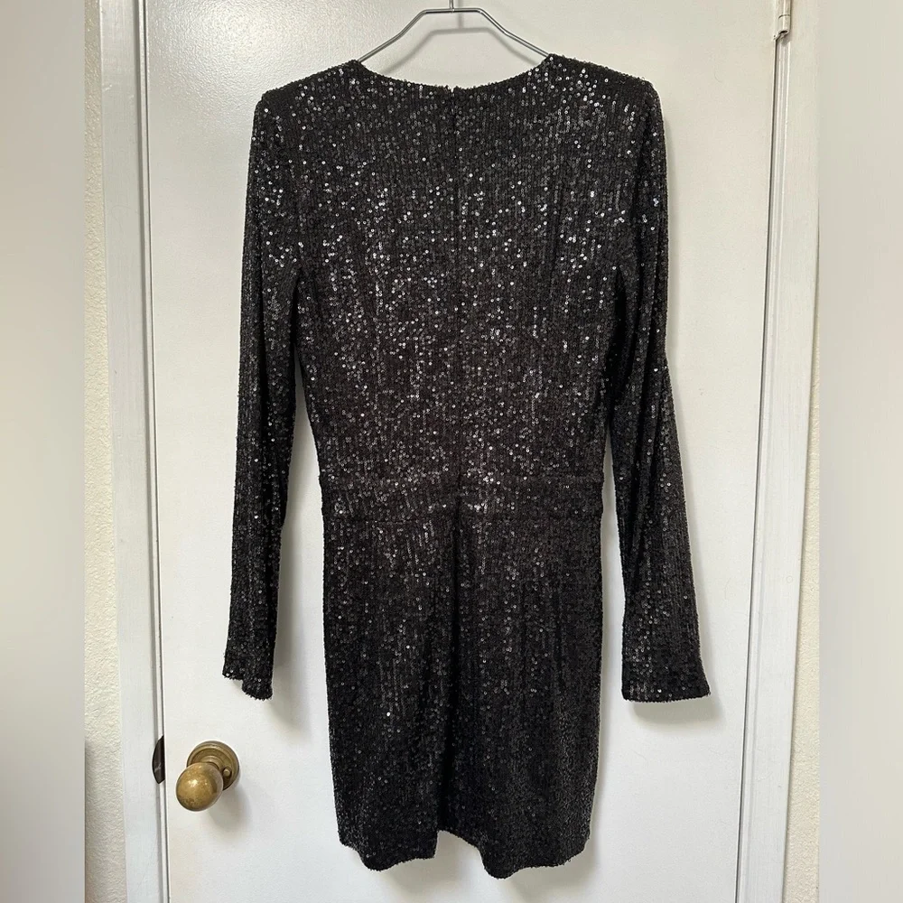RAMY BROOK Reba Sequin V-Neck Cocktail Party Evening Mini Wrap Dress Size 8 NWT - Picture 3 of 14
